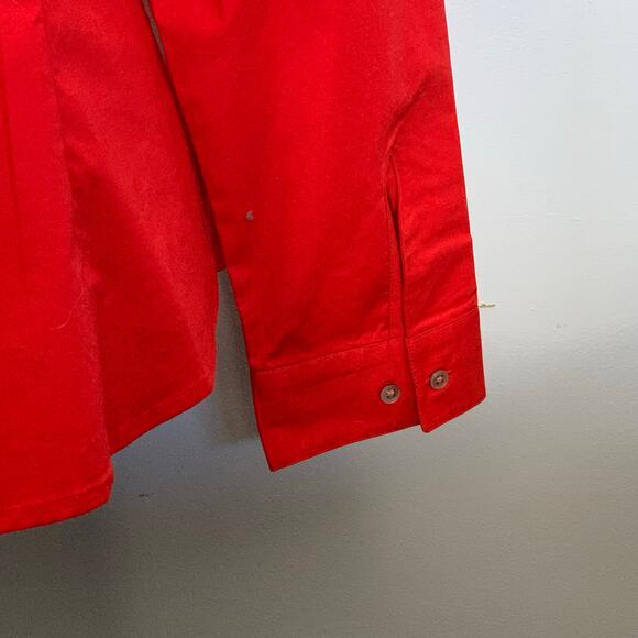Ann Taylor Stretch Red Button Down Shirt Size 14 - Picture 5 of 8